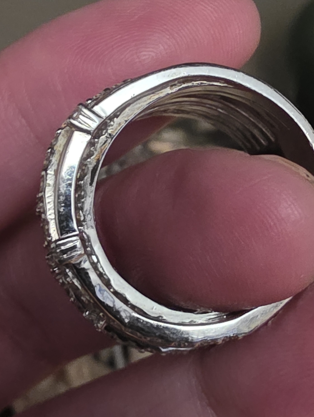 Crislu Entwined Platinum Plated & Silver Multi-Row CZ Wrap Ring - Picture 12 of 16